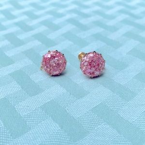 Vintage Pink Screw Back Earrings
